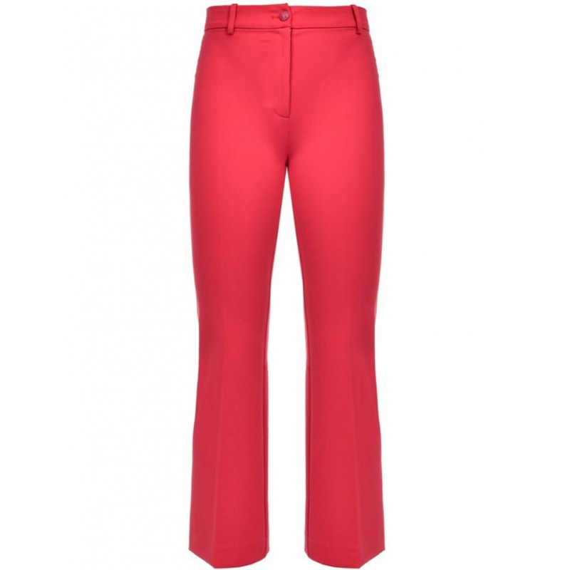 PINKO - EZIO11 trousers in high waist viscose - Red