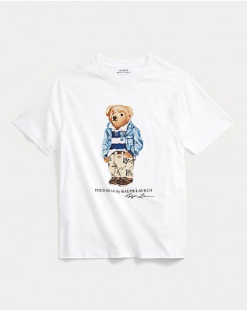 POLO RALPH LAUREN KIDS - T-Shirt Bear Stampa Cotone