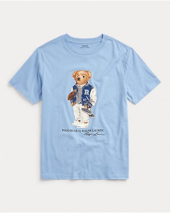 POLO RALPH LAUREN KIDS - T-Shirt Bear Stampa Cotone