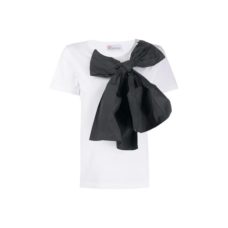 RED VALENTINO - T-Shirt with bow - White / Black