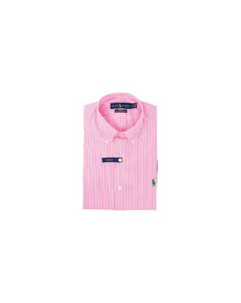 POLO RALPH LAUREN - Cotton Slim Fit Shirt - White/Pink