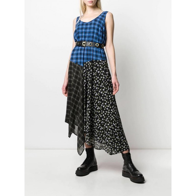 MICHAEL by MICHAEL Kors- Long Dress with Patchwork Pattern- Vintage Blue