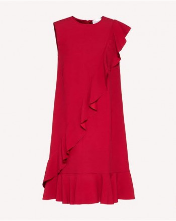 RED VALENTINO - Crepe dress with ruffles - Ribes