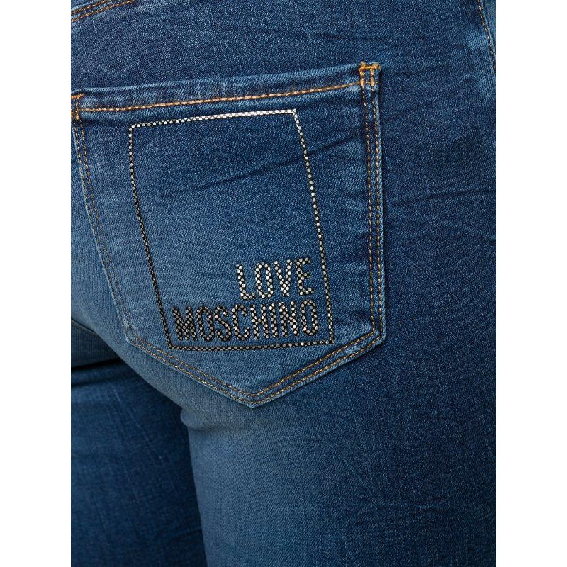 LOVE MOSCHINO - Jeans modello skinny in cotone - Denim