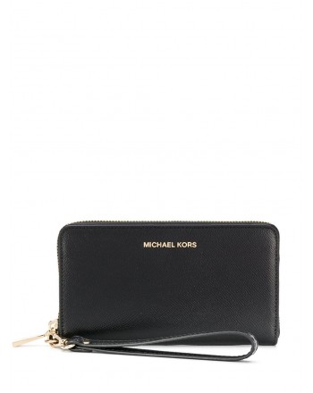 MICHAEL BY MICHAEL KORS - Leather wallet with zip around - Black