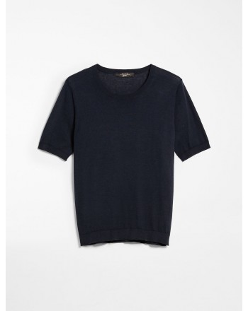 MAX MARA WEEKEND - Sweater in silk and cotton yarn - FACE - Blue