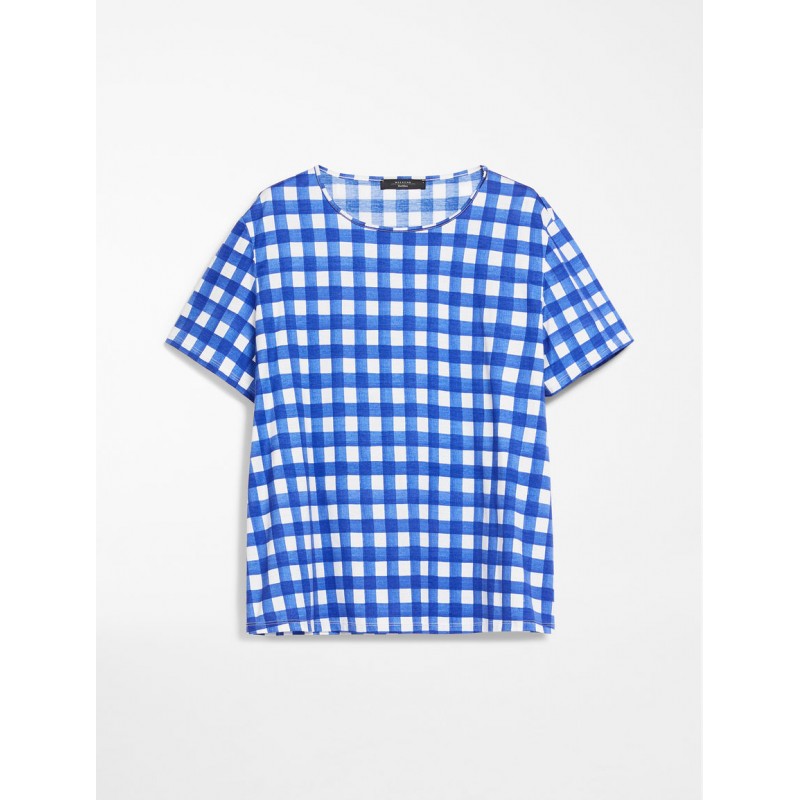 MAX MARA WEEKEND - Cotton jersey T-shirt - KUBAN - Vichy Ocean