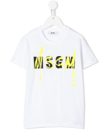 MSGM Baby- T-Shirt Stampa Logo - Bianco