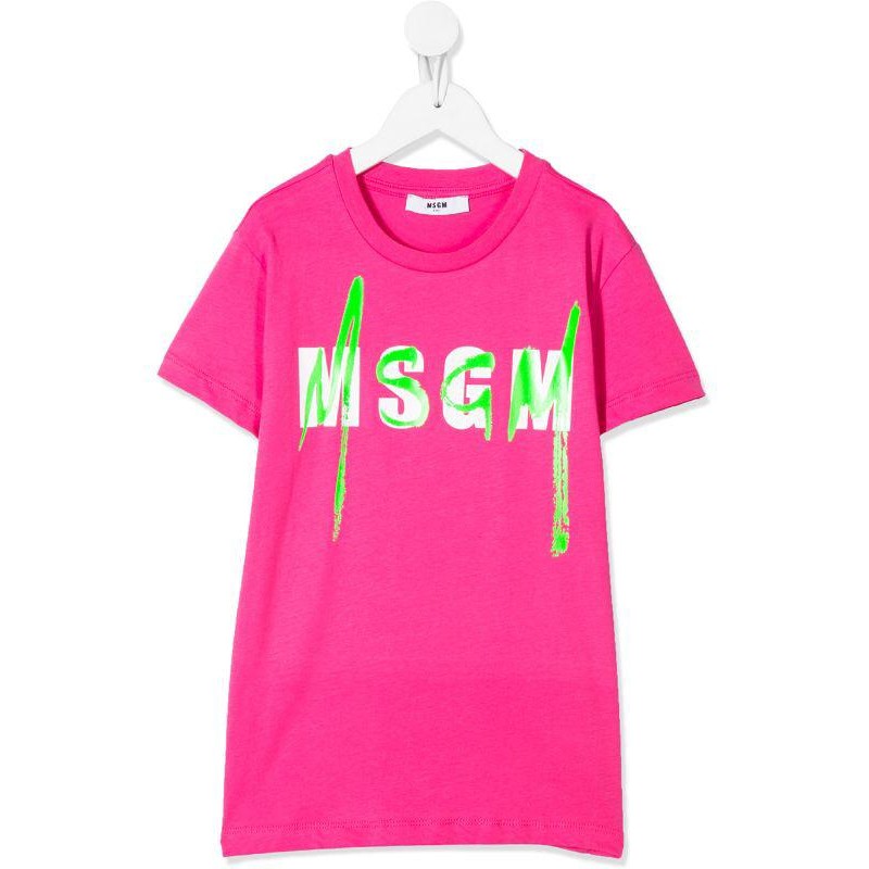 MSGM Baby- Logo Printed T-Shirt- Fuchsia
