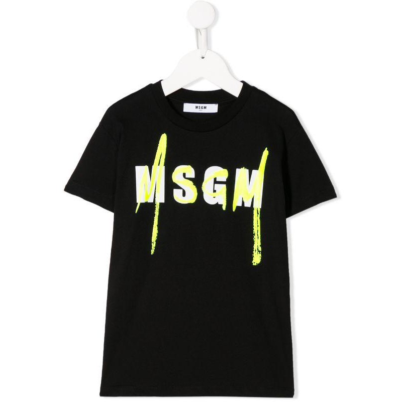 MSGM Baby- Logo Printed T-Shirt- Black