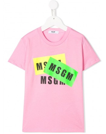 MSGM Baby- Logo Printed T-Shirt- Pink