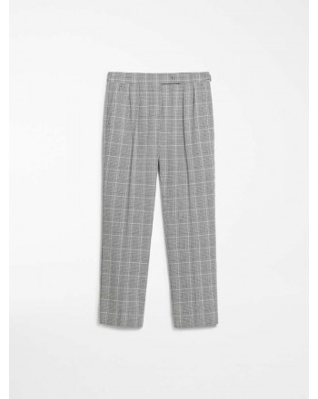 MAX MARA Pantaloni crepes di cotone - FIBRA - Bianco/Nero