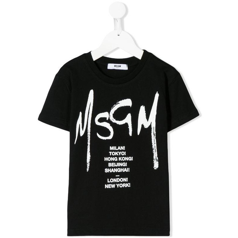 MSGM Baby- T-Shirt Stampa Logo - Nero