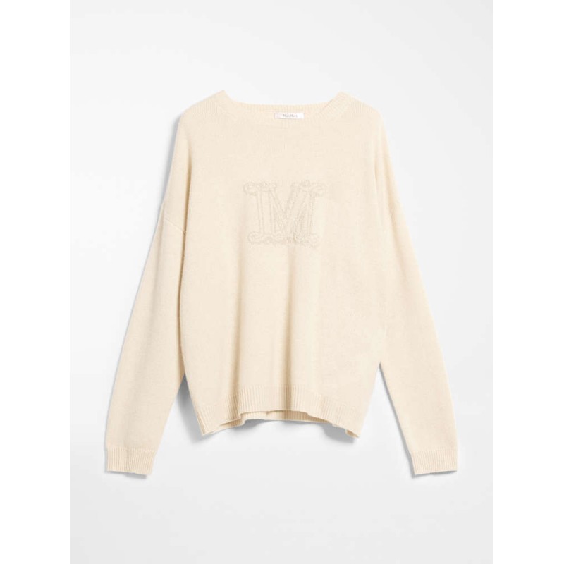 MAX MARA - Cashmere yarn sweater - UDINE- Melange cream