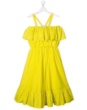 MSGM Baby- Dress with Frills- Lime