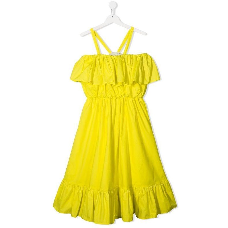 MSGM Baby- Dress with Frills- Lime