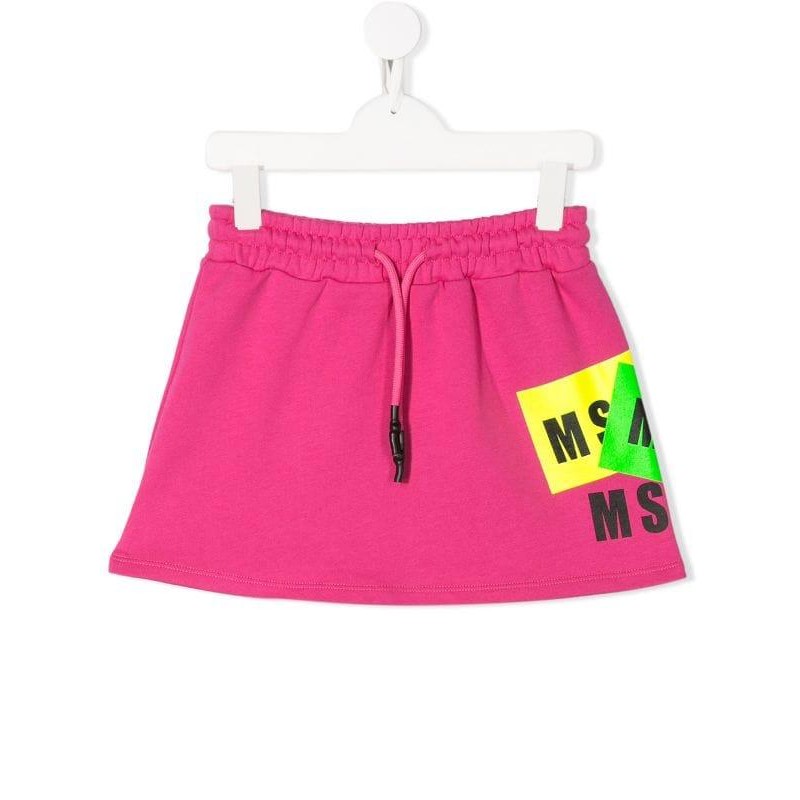 MSGM Baby- Cotton Printed Skirt- Fuchsia