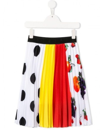 MSGM Baby- Pleated Patterned Skirt- Multicolour