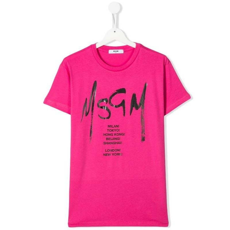 MSGM Baby- Logo Printed T-Shirt-Fuchsia