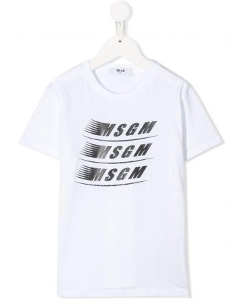 MSGM Baby- Logo Printed T-Shirt- White