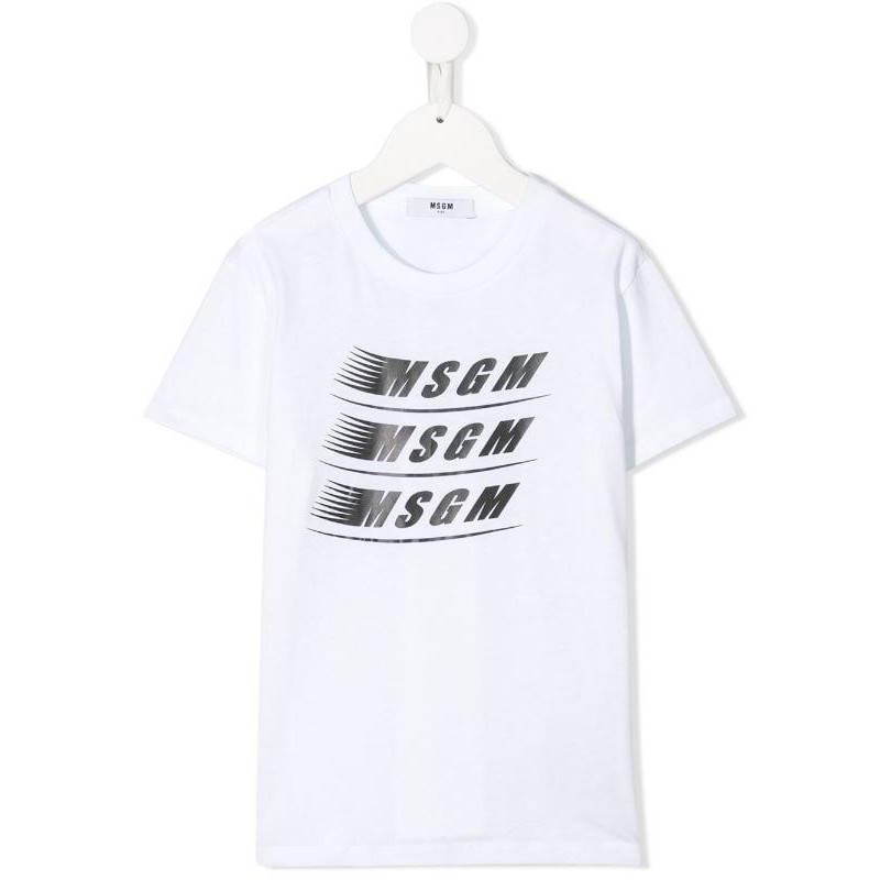 MSGM Baby- T-Shirt Stampa Logo - Bianco