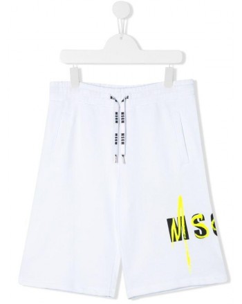 MSGM Baby- Cotton Bermuda Shorts- White