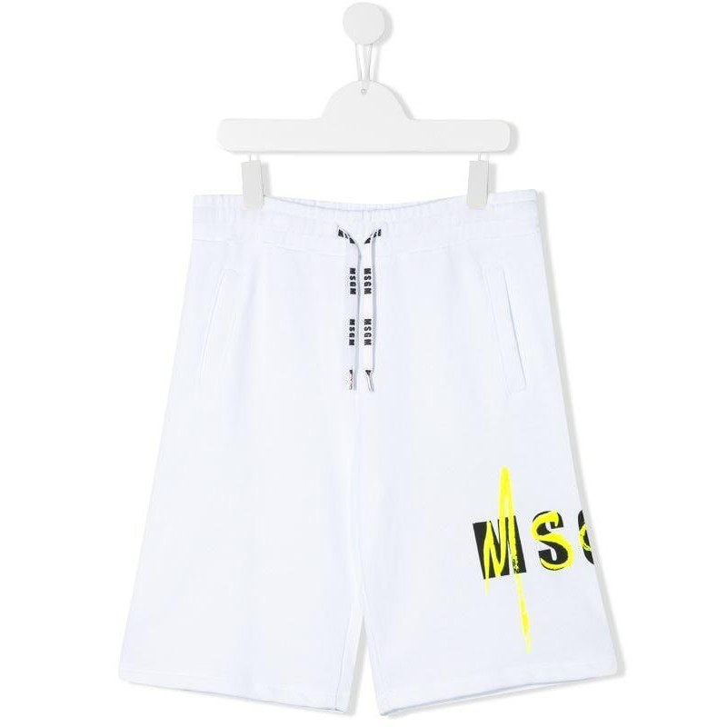MSGM Baby- Cotton Bermuda Shorts- White