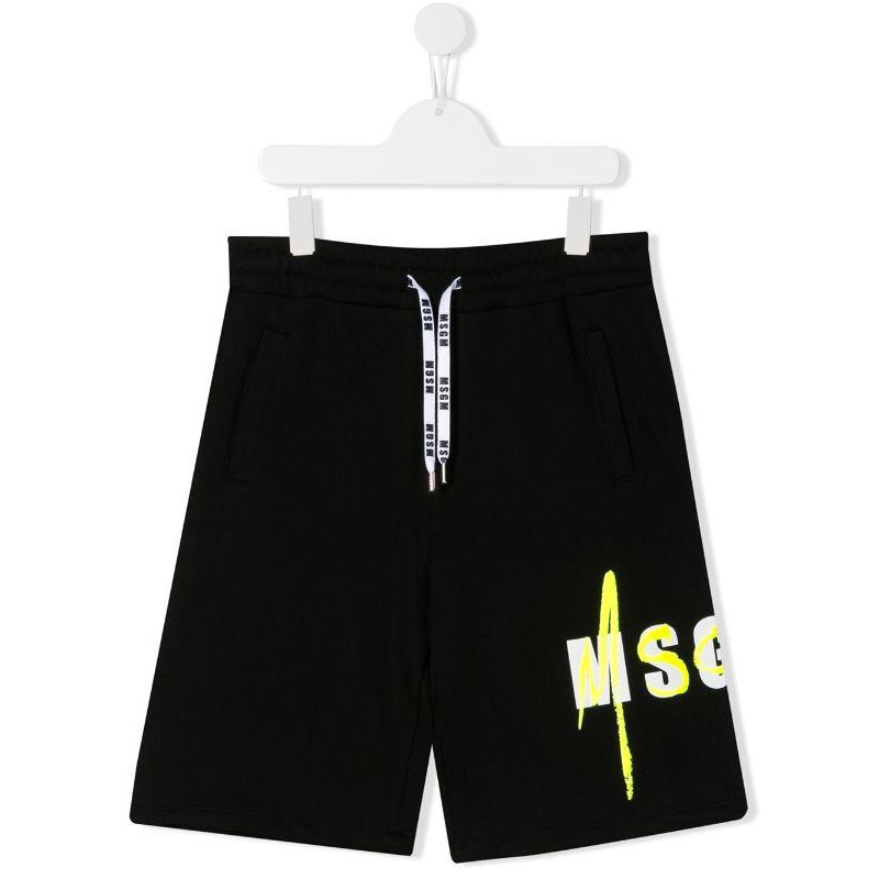 MSGM Baby- Cotton Bermuda Shorts- Black