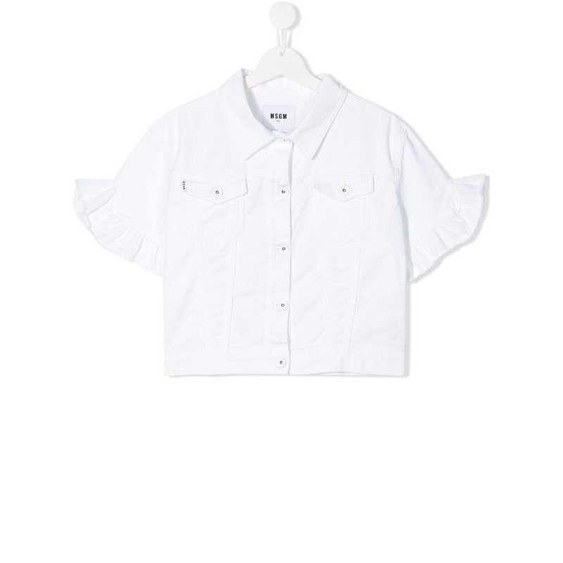 MSGM Baby- Short Sleeves  Denim Jacket- White