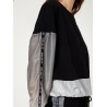 LIU-JO Sport - Lurex and cotton Sweatshirt  - Black