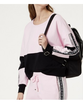 LIU-JO Sport - Sweatshirt with sequins details - Pink lady/Black