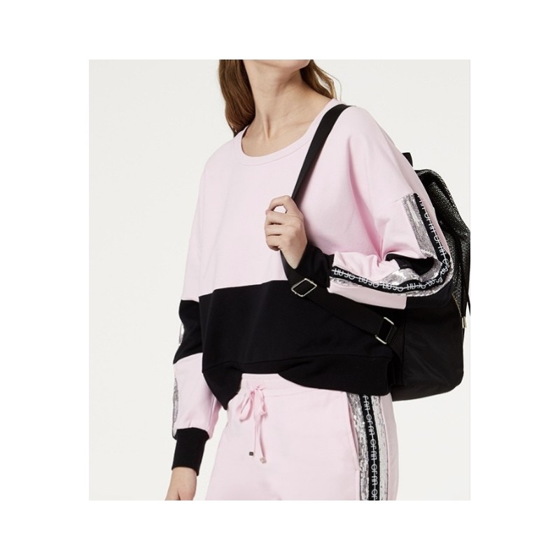 LIU-JO Sport - Sweatshirt with sequins details - Pink lady/Black