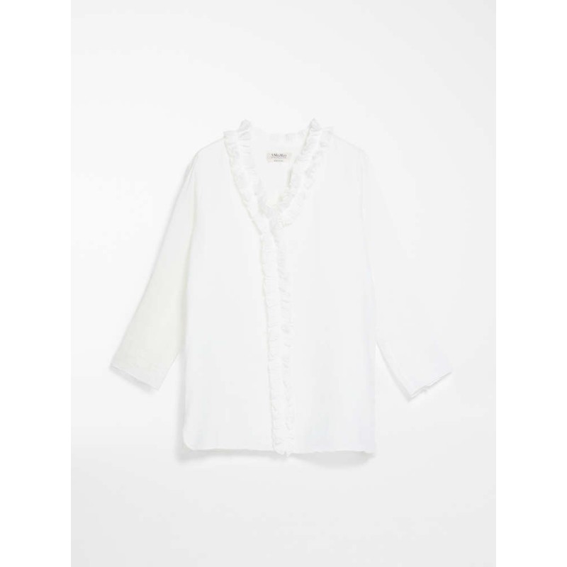 S MAX MARA - Shirt in ramie canvas - GABRY - White