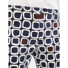 S MAX MARA - Cotton satin trousers - GEODE - Blue / Dark Brown