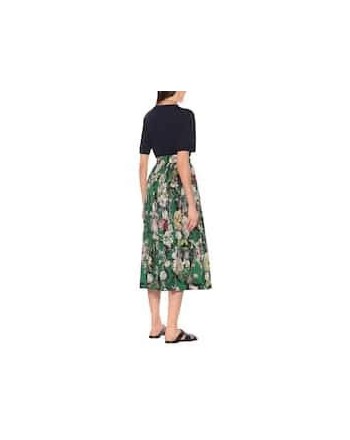 DRIES VAN NOTEN - Floral printed cotton skirt - Green