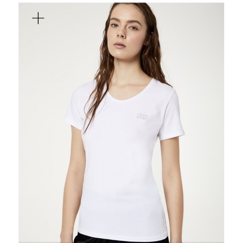 LIU-JO Sport - T-Shirt BASIC in cotone - Bianco