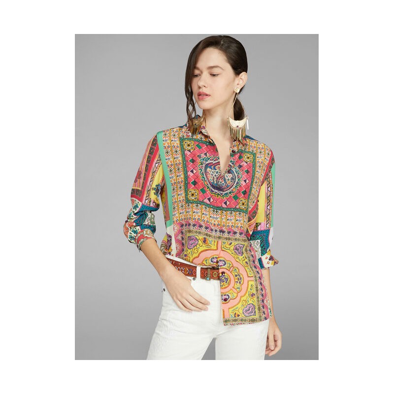 ETRO- MINI Crepe de Chine Shirt- Multicolour