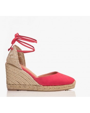 CASTANER - CARINA Espadrillas with Suede Laces - Lipstick Pink