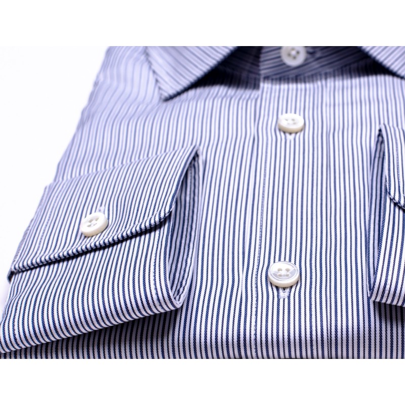 ERMENEGILDO ZEGNA -  Bacchettina Cotton Shirt - White/Blue