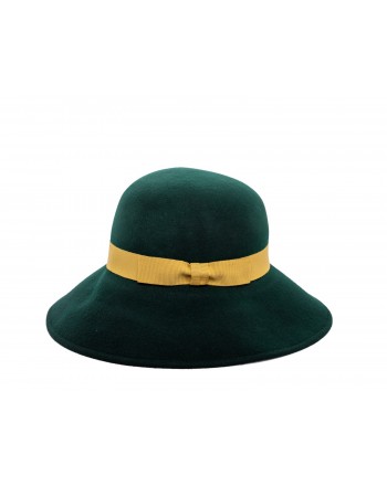 GALLO - Wide Brim Wool Hat- Loden/Gold