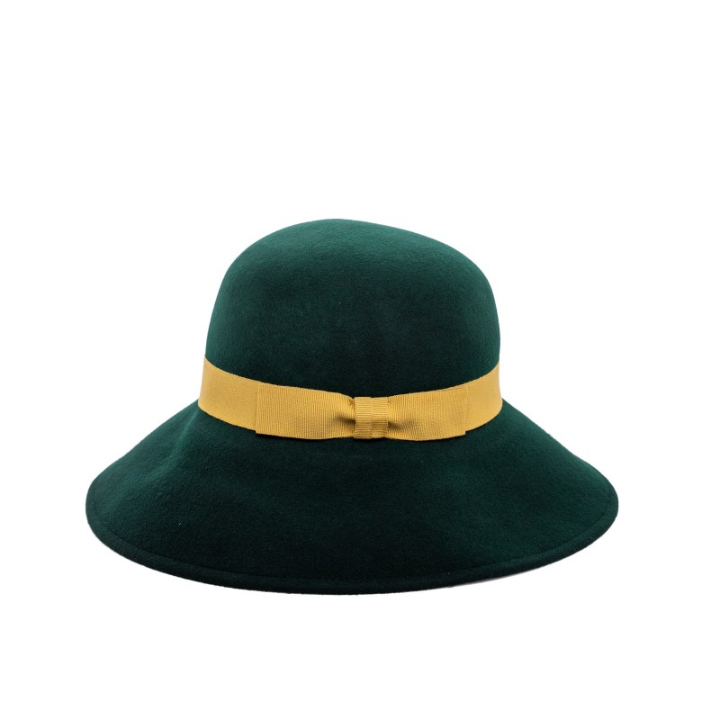 GALLO - Cappello a tesa larga in Lana - Loden/Oro