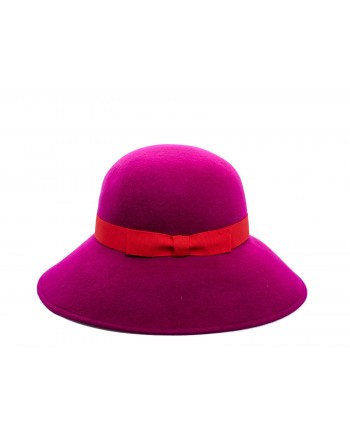 GALLO - Wide Brim Wool Hat - Magenta/Red