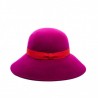 GALLO - Wide Brim Wool Hat - Magenta/Red