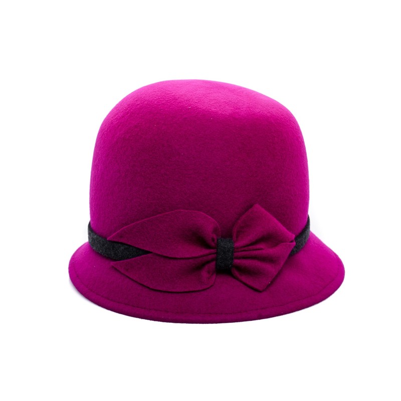 GALLO - Felt Cloche Hat - Magenta