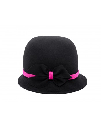 GALLO - Felt Cloche Hat - Black