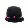GALLO - Felt Cloche Hat - Black