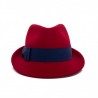 GALLO - Wool Fedora Hat - Brick/Royal
