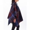 GALLO - Check patterned Wool Cape - Carbon Paper