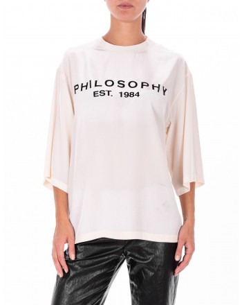 PHILOSOPHY di LORENZO SERAFINI  -  Front Logo Shirt  - Ivory White