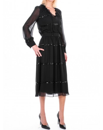 MAX MARA STUDIO - ORFEO dress in silk georgette  - Black